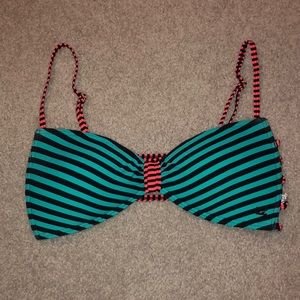Striped billabong bikini top